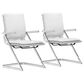 Zuo Modern Lider Plus Conference Chair in White and Silver (Set of 2), , large