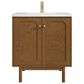 James Martin Laurent 30" Single Bathroom Vanity in Honey Oak with Single Hole 3 cm White Zeus Silestone Top and Rectangular Sink, , large
