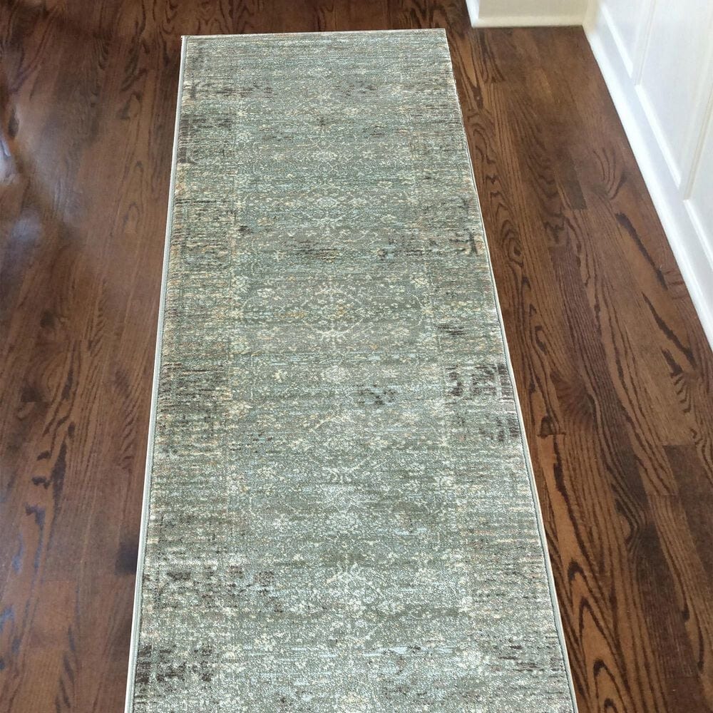 Radici USA Seriate 500-2003 2&#39;2&quot; x 7&#39;7&quot; Green Scatter Rug, , large