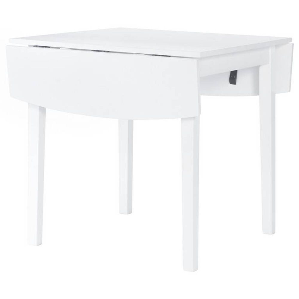 Linon Home Decor Torino Drop Leaf Dining Table in White - Table Only, , large
