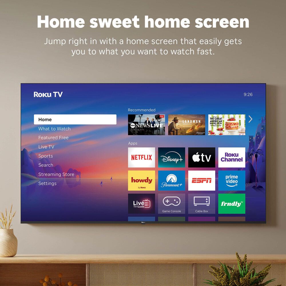 Roku 65" Class Select Series 4K QLED in Black - Smart TV, , large