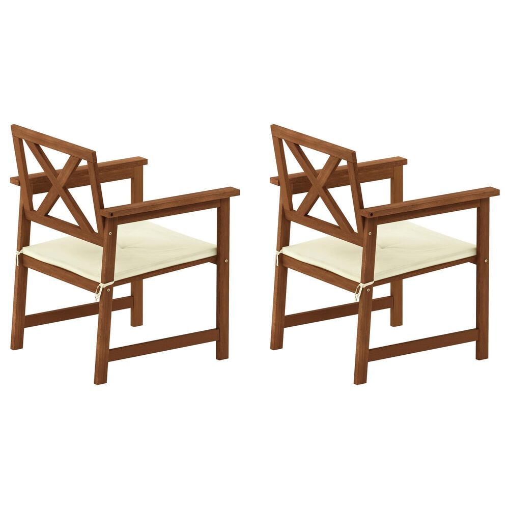 HOMLUX X-Back Patio Armchair with Cushion in Natural (Set of 2), , large