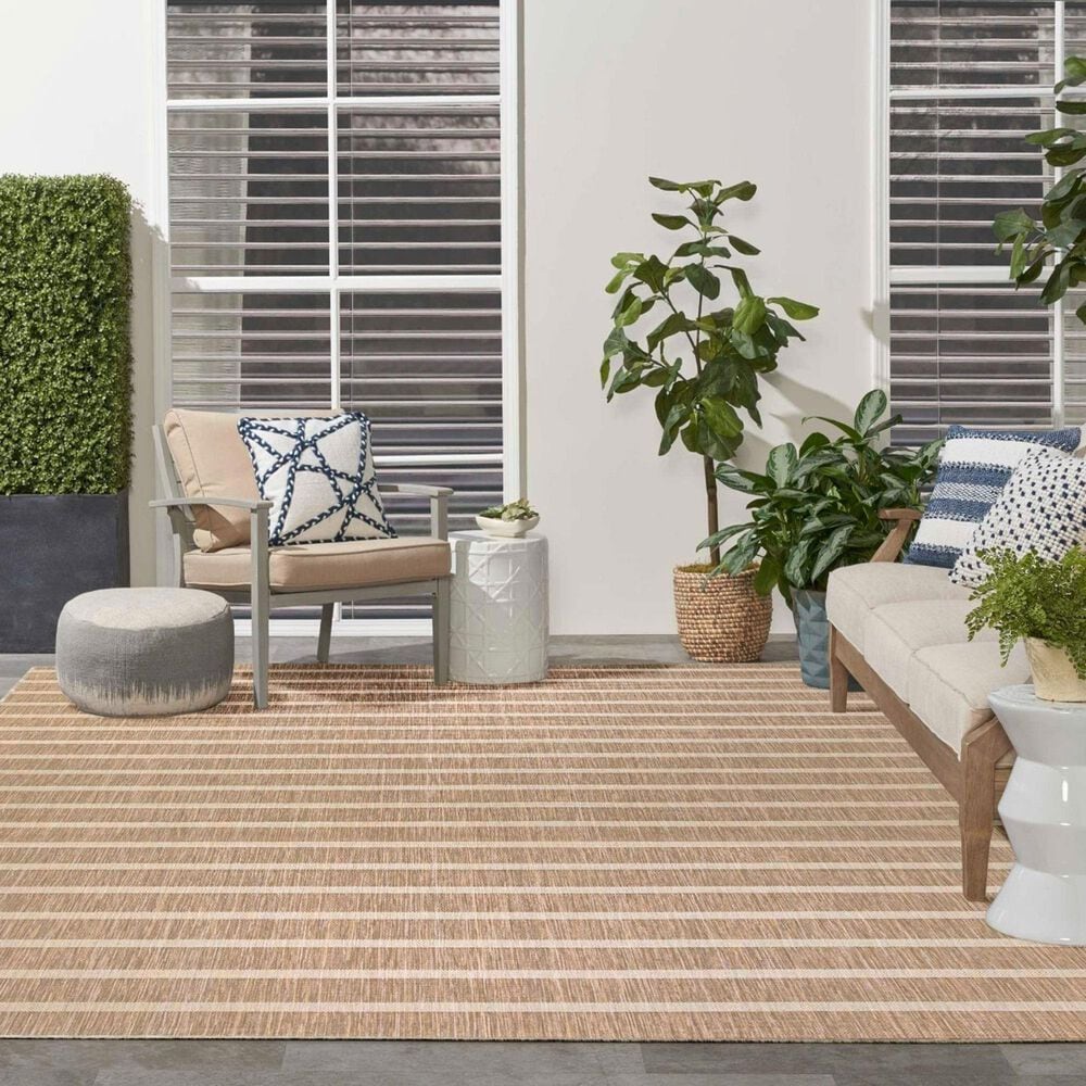Nourison Positano POS03 Beige and Ivory 9&#39; x 12&#39; Indoor/Outdoor Area Rug, , large