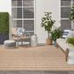 Nourison Positano POS03 Beige and Ivory 9" x 12" Indoor/Outdoor Area Rug, , large