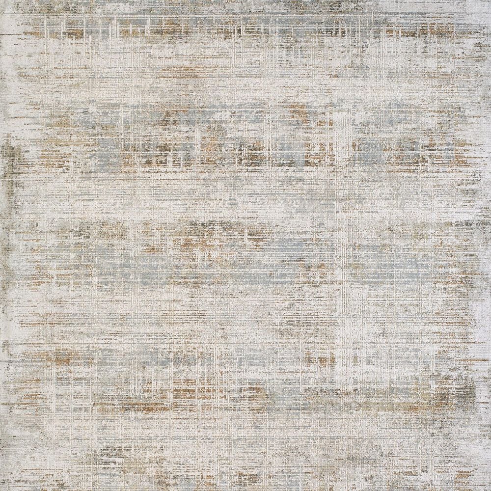 Surya Brunswick Cream, Light Gray, Medium Brown, Charcoal, Light Brown and Mustard 6&#39;7&quot; Round Area Rug, , large