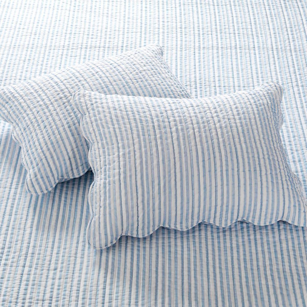 Levtex Martha Stripe 3-Piece King Quilt Set in Blue and White, , large