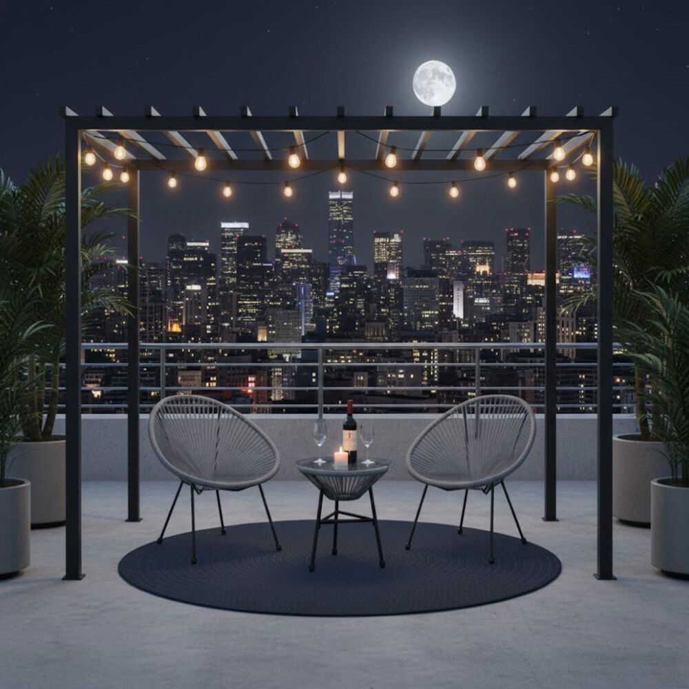 Hearth and Haven Acapulco 3-Piece Outdoor Bistro Set in Gray, , large