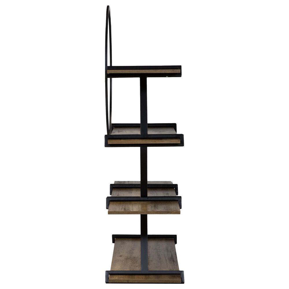 Furniture of America Quentin Bookcase in Light Walnut and Black, , large
