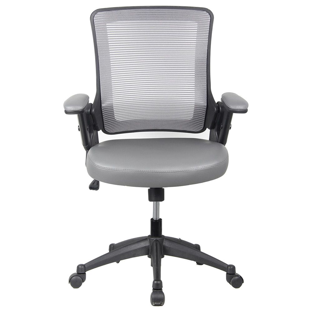 Rta Products Llc Mid-Back Mesh Task Office Chair with Height Adjustable Arms in Grey, , large