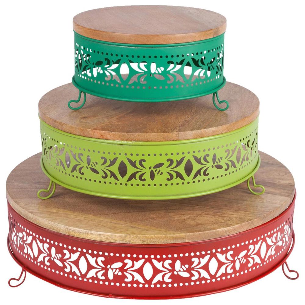 The Gerson Company Fiesta 3-Tiered Server in Multicolor, , large