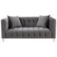 Tov Furniture Bea Stationary Loveseat in Grey Velvet, , large