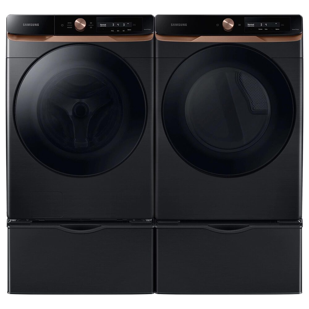 Samsung 7.5 Cu. Ft. AI Smart Dial Electric Dryer with Super Speed Dry and MultiControl in Brushed Black, , large