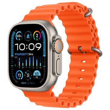 Apple Watch Ultra 2 GPS + Cellular, 49mm Titanium Case with Orange Ocean Band, , large
