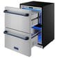 Thor Kitchen Gordon Ramsay 5.4 Cu. Ft. Undercounter Drawer Refrigerator with Blue Handle Kit in Stainless Steel, , large