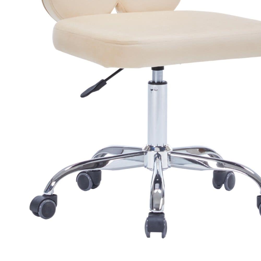Impressions Vanity Daisy Swivel Vanity Chair with Cream Cushion in Silver, , large