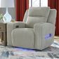 Ashley Forest Lake Power Recliner with Adjustable Headrest in Alloy Velvet, , large