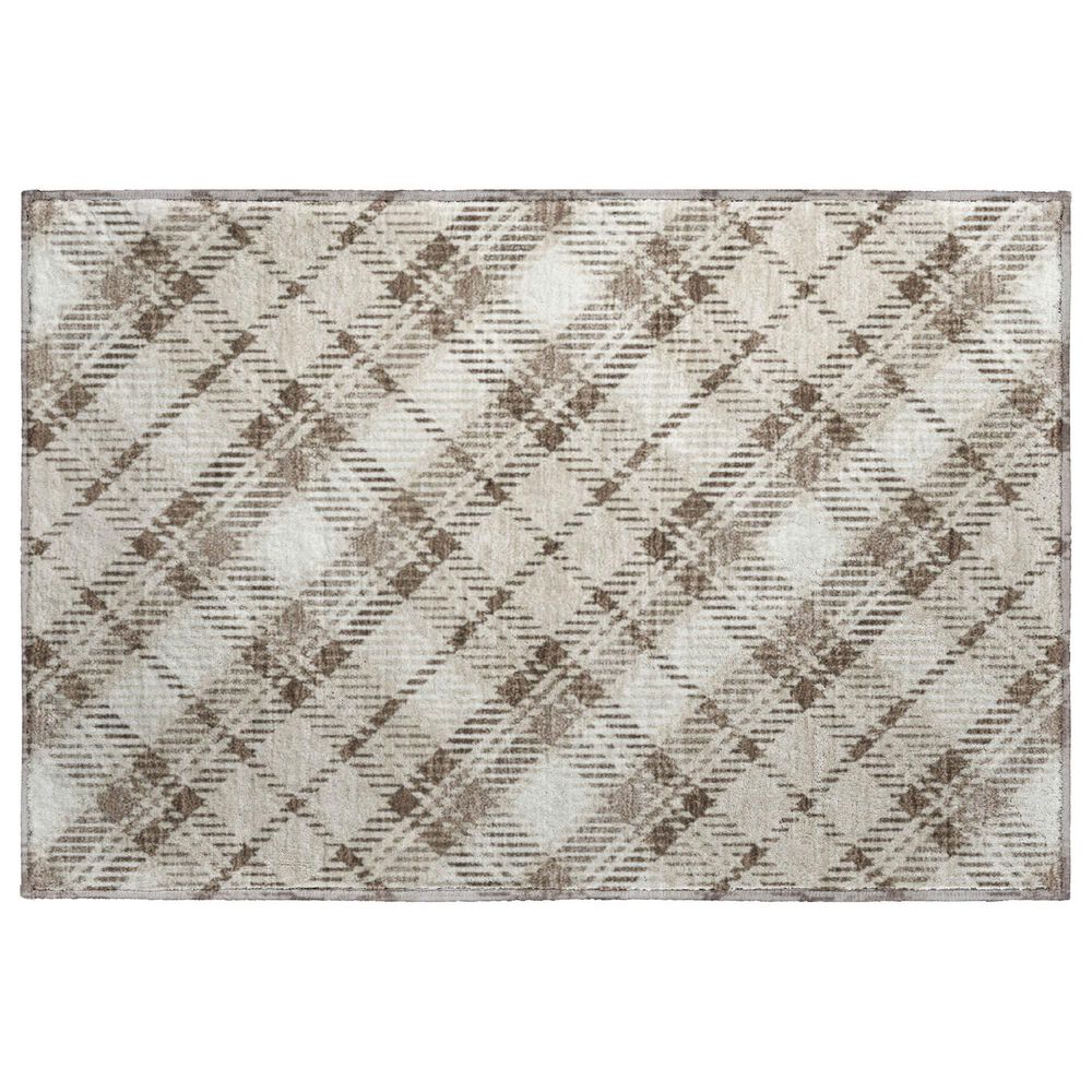 Dalyn Rug Company Soft Essentials Plaid Beige 1"8" x 2"6" Indoor/Outdoor Area Rug, , large