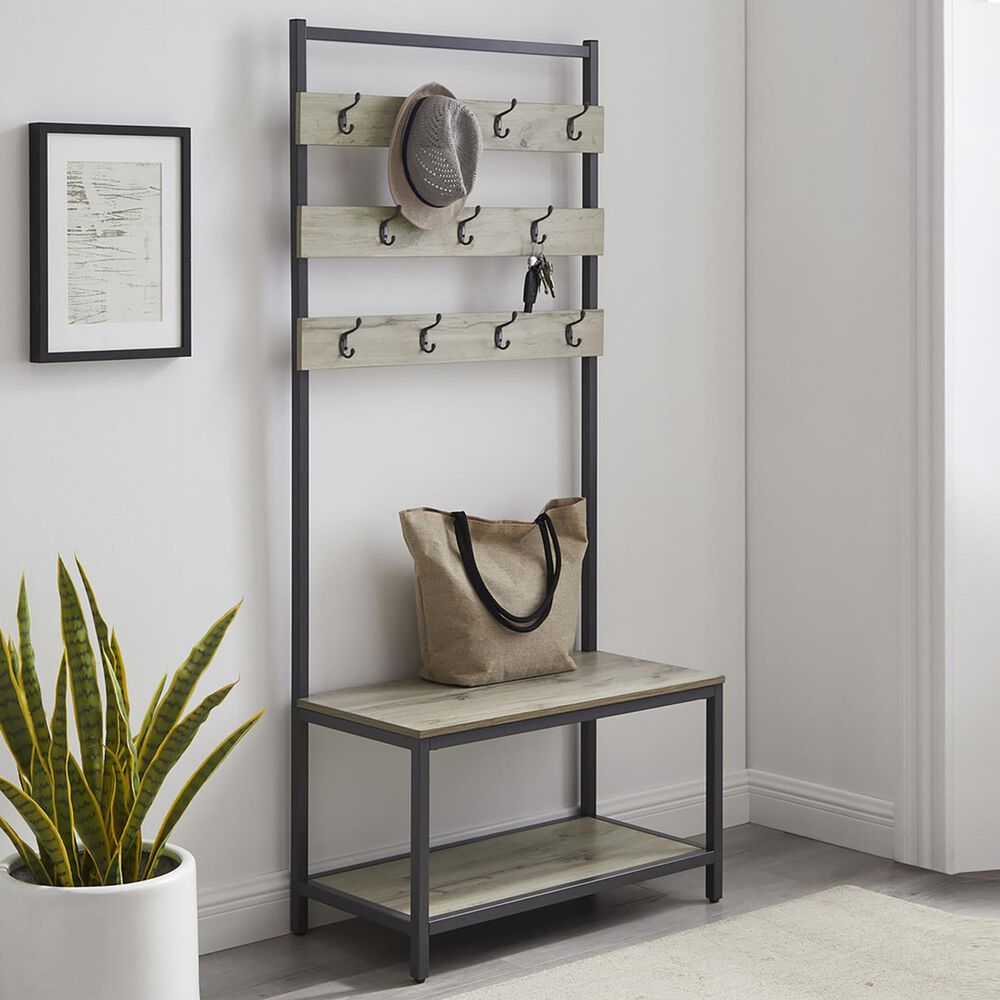 Linden Boulevard Hayes Hall Tree in Dark Brown and Grey, , large