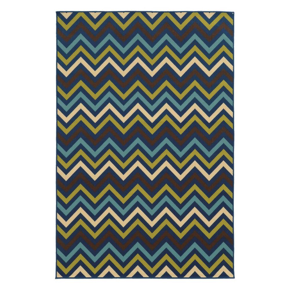 Oriental Weavers Riviera 4593S 1"9" x 3"9" Navy Scatter Rug, , large