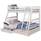 Furniture of America Mccullough Twin over Full Bunk Bed in Brushed White, , large