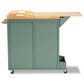 Baxton Studio Dorthy Kitchen Storage Cart in Dark Green and Natural, , large