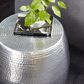 Maple and Jade Drum End Table with Hammered Design in Silver, , large