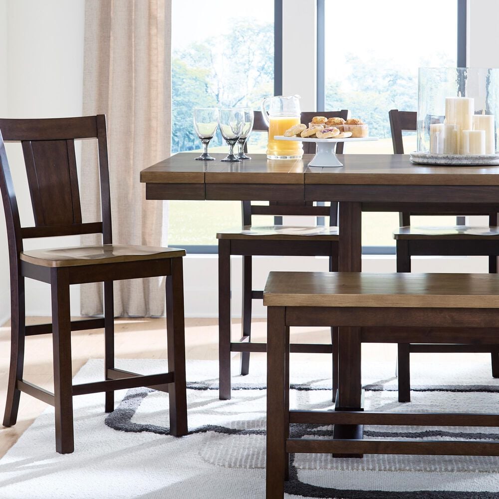 Ashley Rylandeen 62"-86" Dining Table in Light Brown and Dark Brown - Table Only, , large