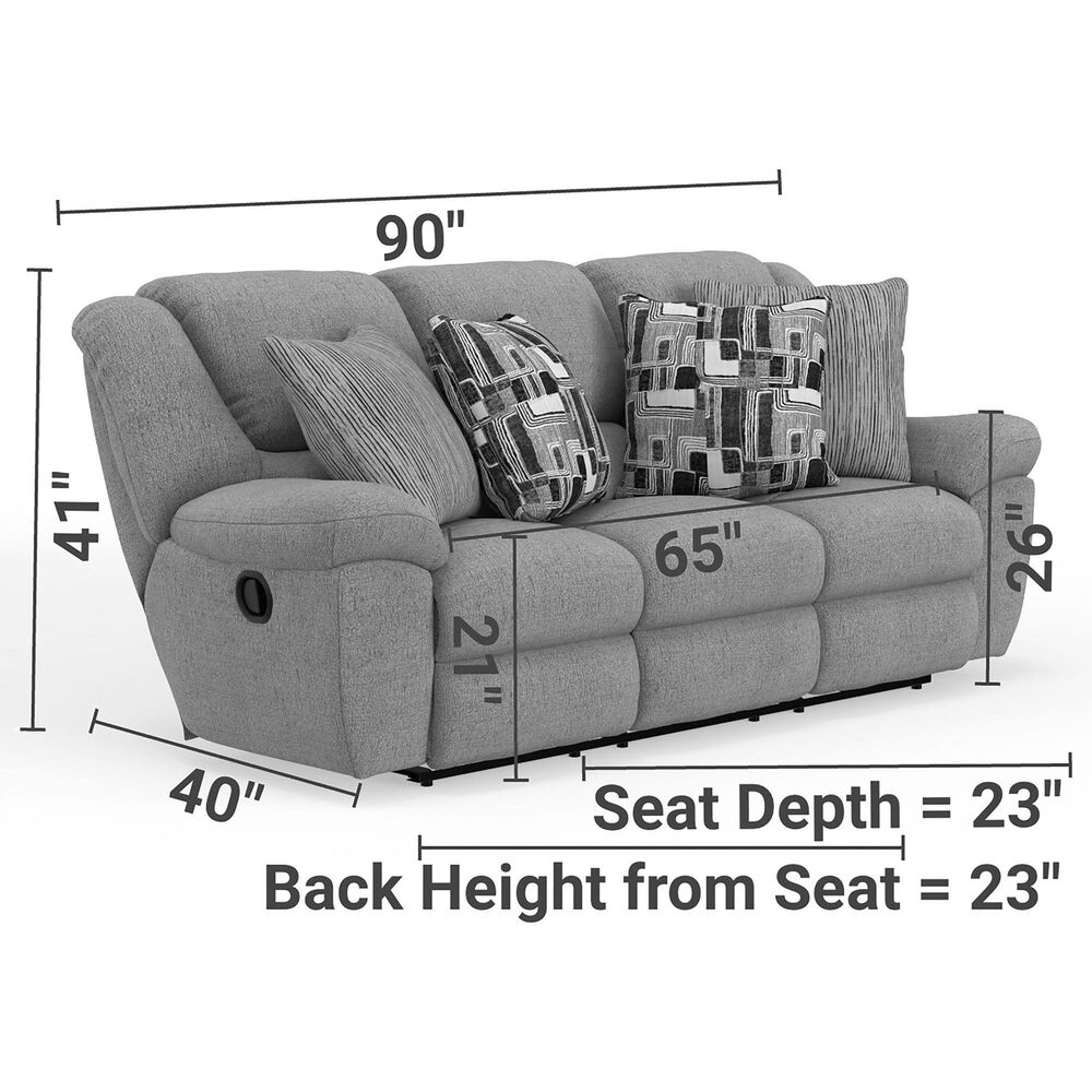 Catnapper Trifecta Manual Reclining Sofa with Drop Down Table in Smoke, , large