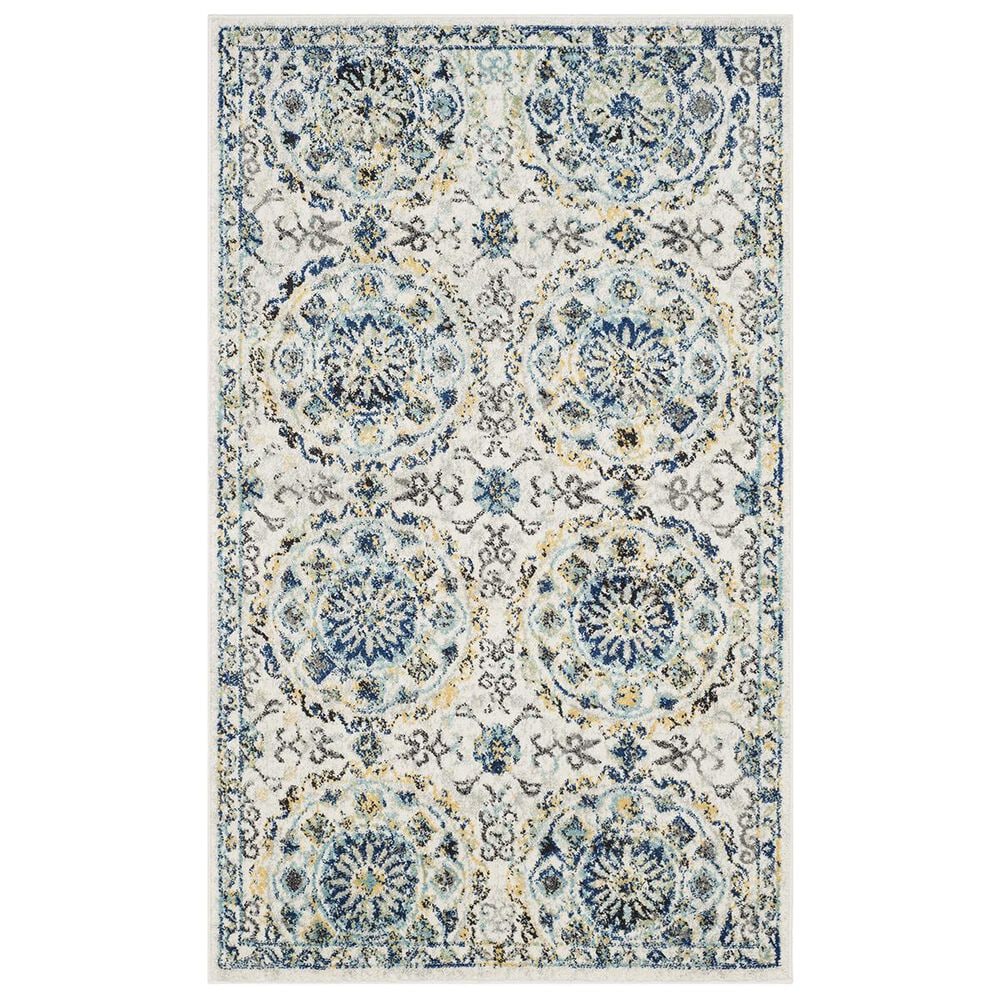 Safavieh Evoke EVK252C 2"2" x 4" Ivory and Blue Runner, , large