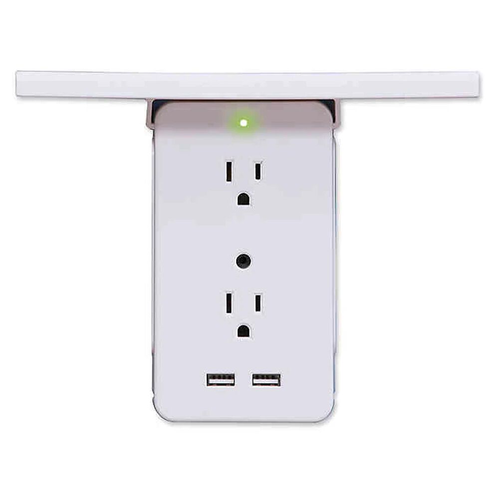 As Seen on TV Socket Shelf- 8 Port Surge Protector Wall Outlet, , large