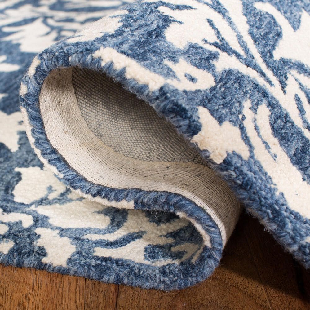 Safavieh Micro-Loop MLP221M 2&#39;3&quot; x 7&#39; Blue and Ivory Runner, , large