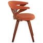 LumiSource Gardenia Swivel Arm Chair with Orange Upholstered in Walnut, , large