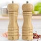 HIC Kitchen Salt and Peppermill with Grinder Set in Brown (Set of 2), , large