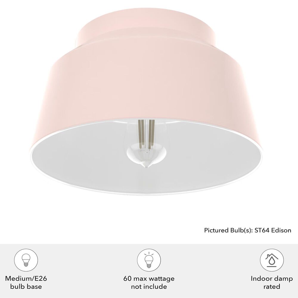 Hunter Cranbrook 1-Light Flush Mount in Blush Pink, , large