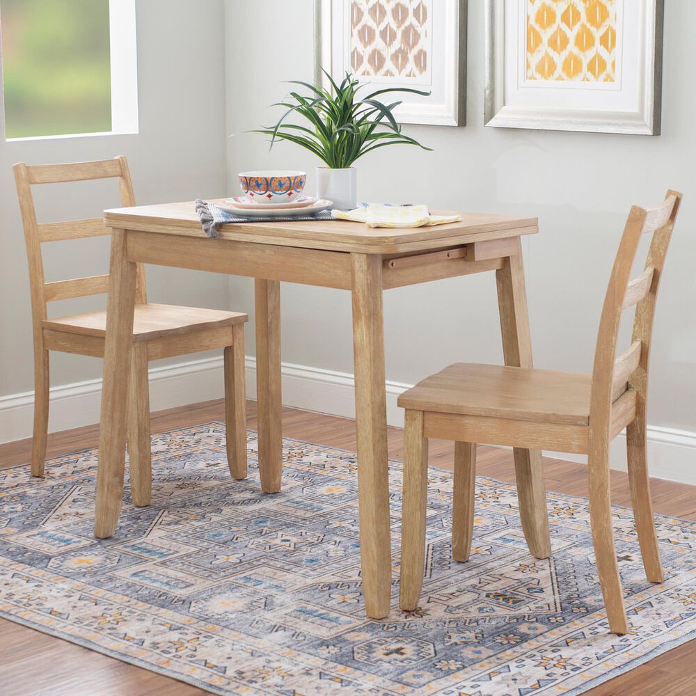 Linon Home Decor Brenton 3-Piece Rectangular Dining Set in Grey Wash, , large