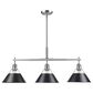 Golden Lighting Orwell 3-Light Linear Pendant with Matte Black Shade in Pewter, , large
