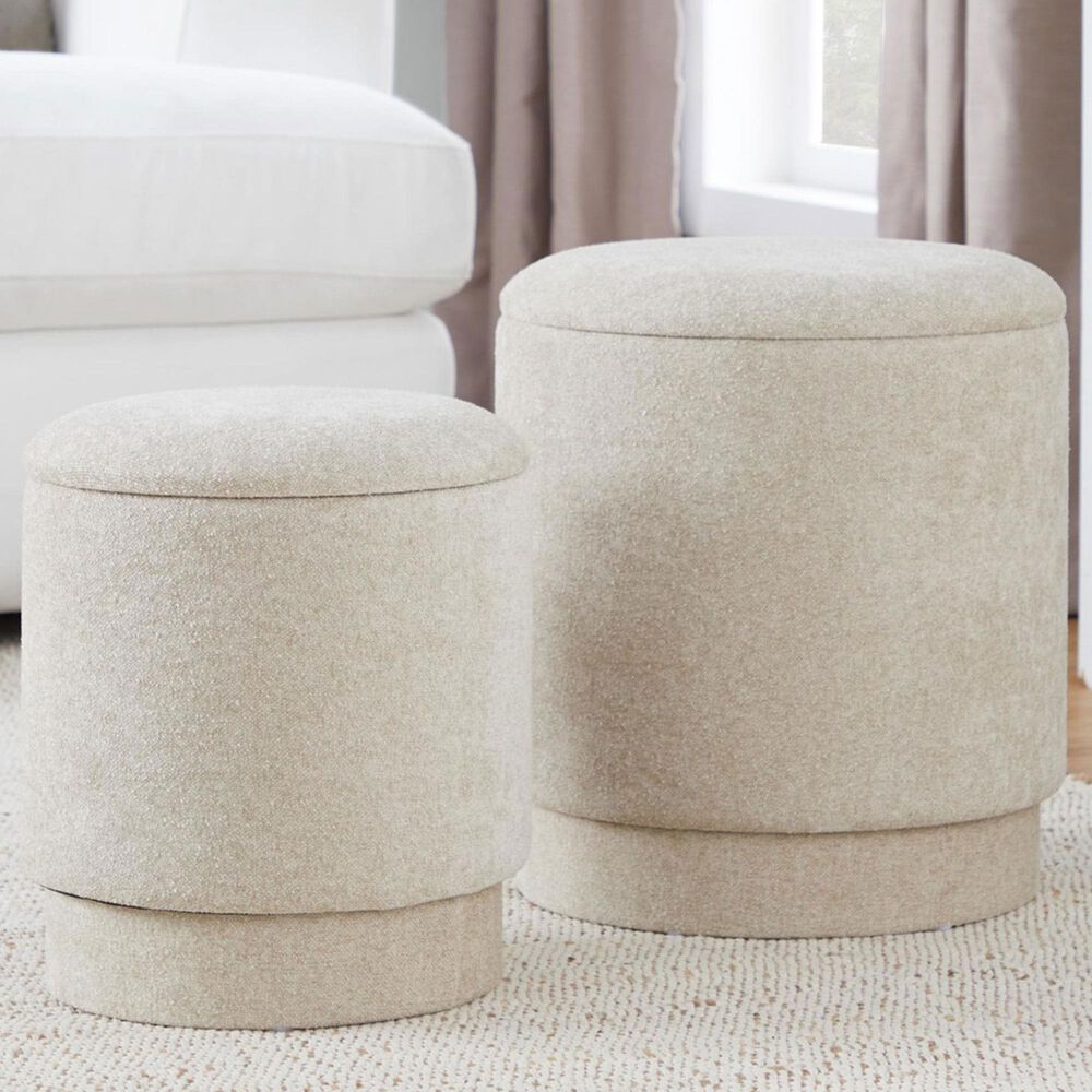 Lumisource Marla 2-Piece Upholstered Ottoman Set in Beige, , large