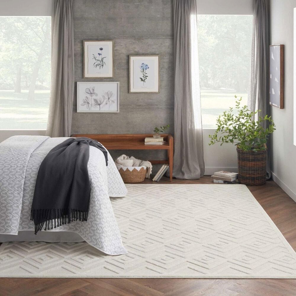 Nourison Versatile 9&#39; x 12&#39; Ivory and White Indoor/Outdoor Area Rug, , large