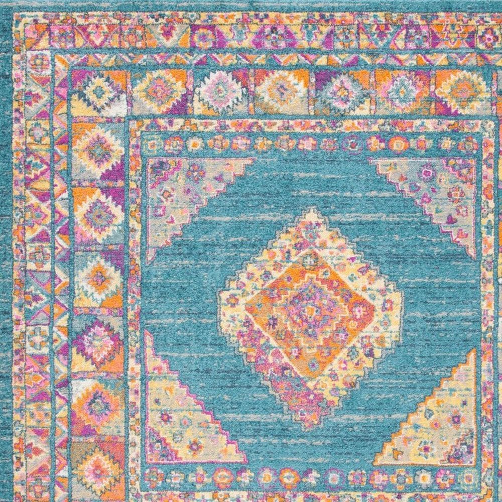 Safavieh Madison MAD133A 2&#39;3&quot; x 8&#39; Light Blue and Orange Runner, , large