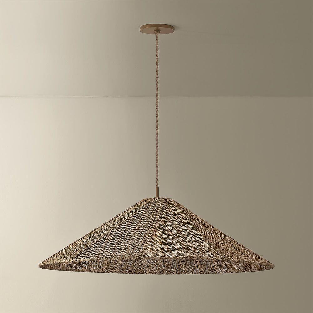 Troy Lighting Ahrens 36" 1-Light Pendant in Patina Brass, , large