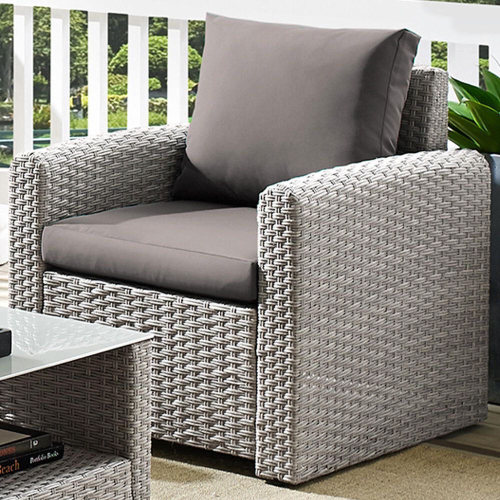 Accentric Approach Patio Accent Chair in Gray, , large