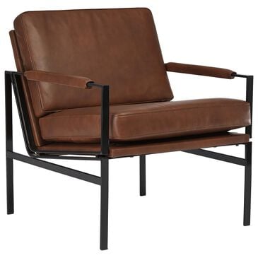 Ashley Puckman Leather Accent Chair in Brown, , large