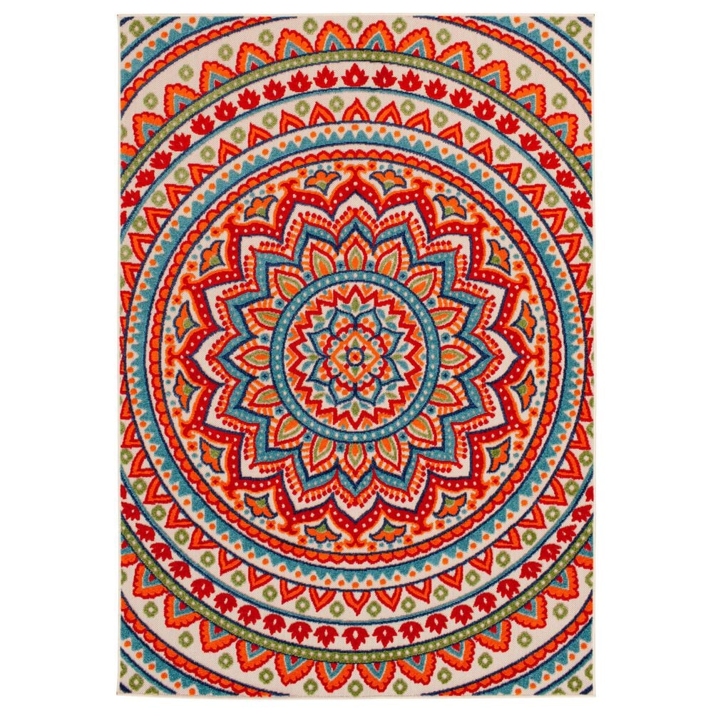 Central Oriental Fontana Panyin 2"2" x 3" Cream and Red Area Rug, , large