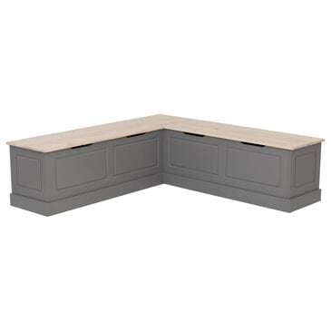 Linon Home Decor Tobin Backless Nook in Grey and Maple, , large