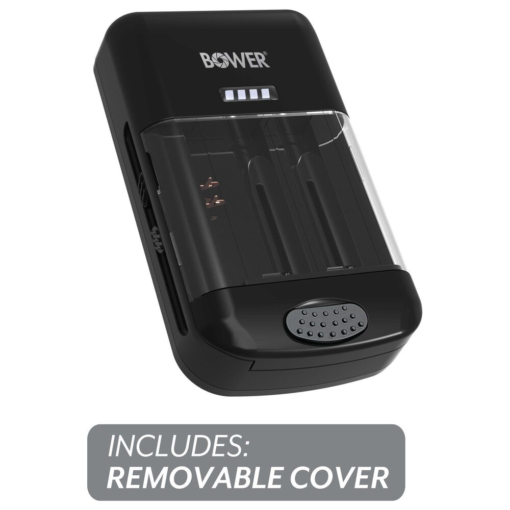 Bower DSLR Universal Charger with Rechargeable Batteries in Black, , large