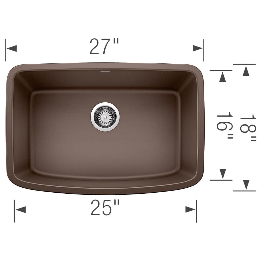 Blanco Valea 27&quot; Single Bowl Kitchen Sink in Cafe, , large