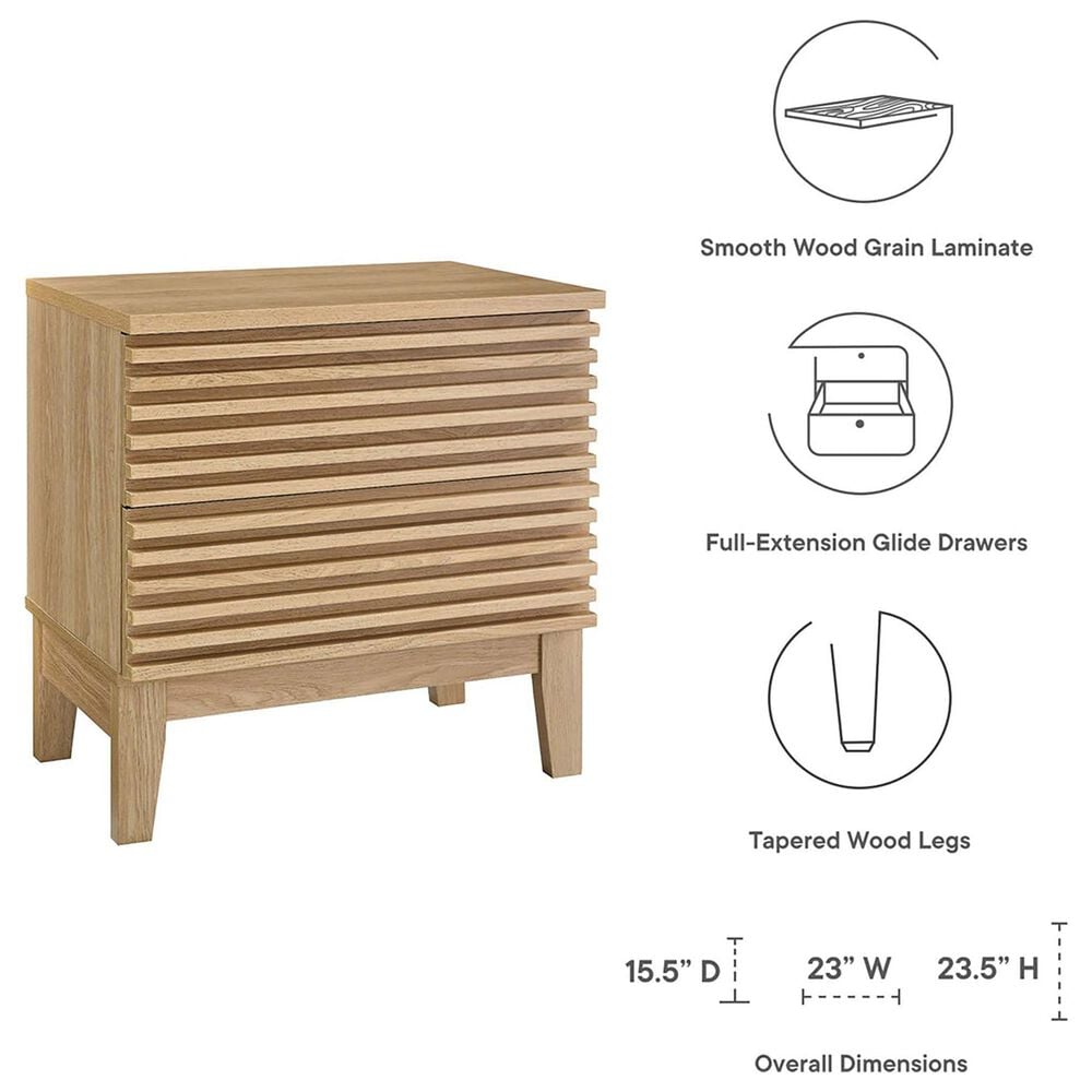 Modway Render 2 Drawer Nightstand in Oak, , large