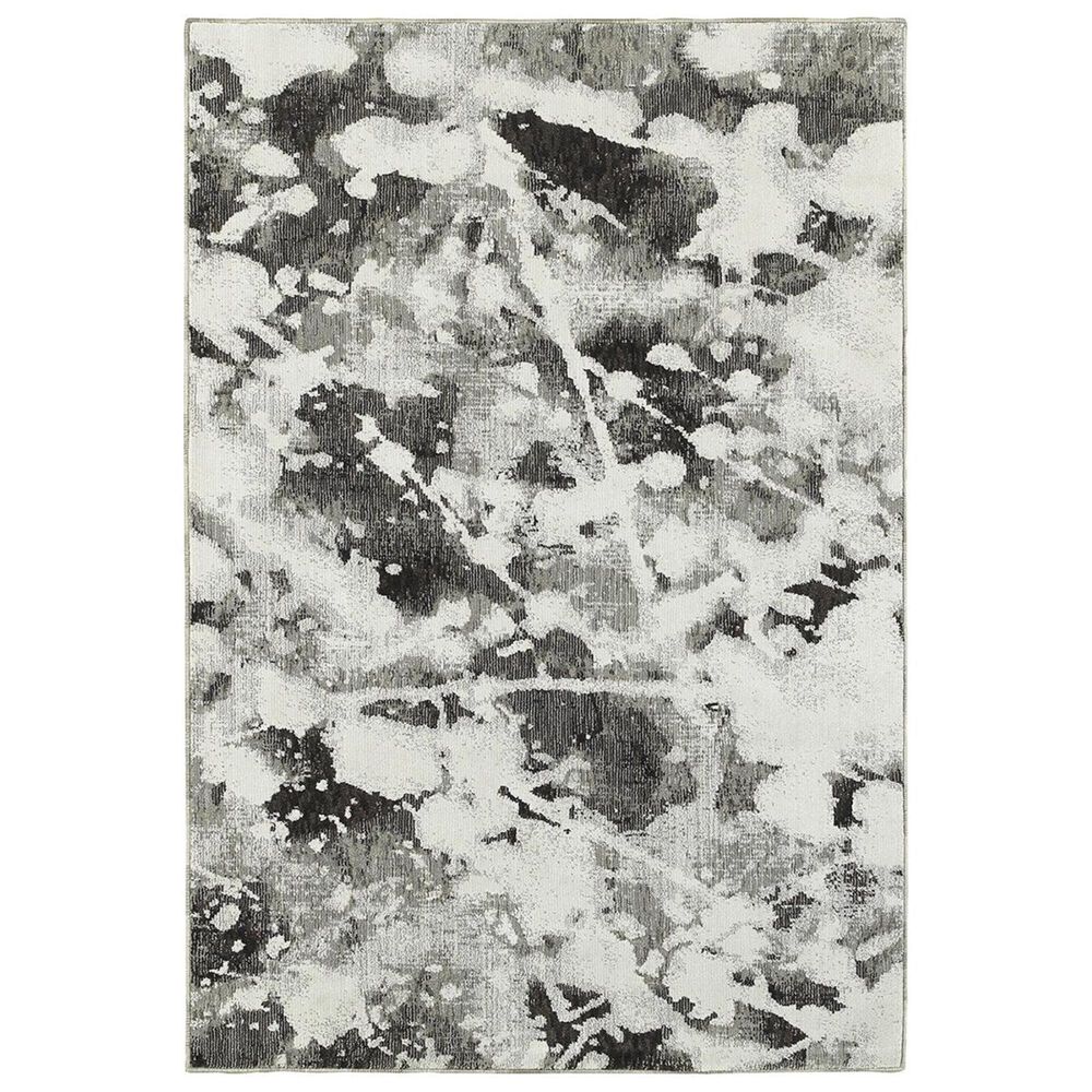 Oriental Weavers Evolution 8035B 5"3" x 7"3" Charcoal and White Area Rug, , large