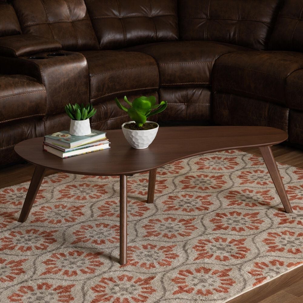 Baxton Studio Scarlette Coffee Table in Walnut Brown, , large
