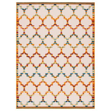 Safavieh Cabana CBN333A 8" x 10" Ivory and Orange Indoor/Outdoor Area Performance Rug, , large